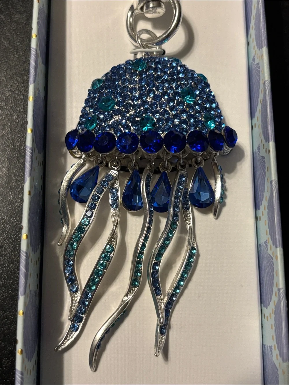 piper.k Blue Jellyfish Bag‎ Charm Keychain